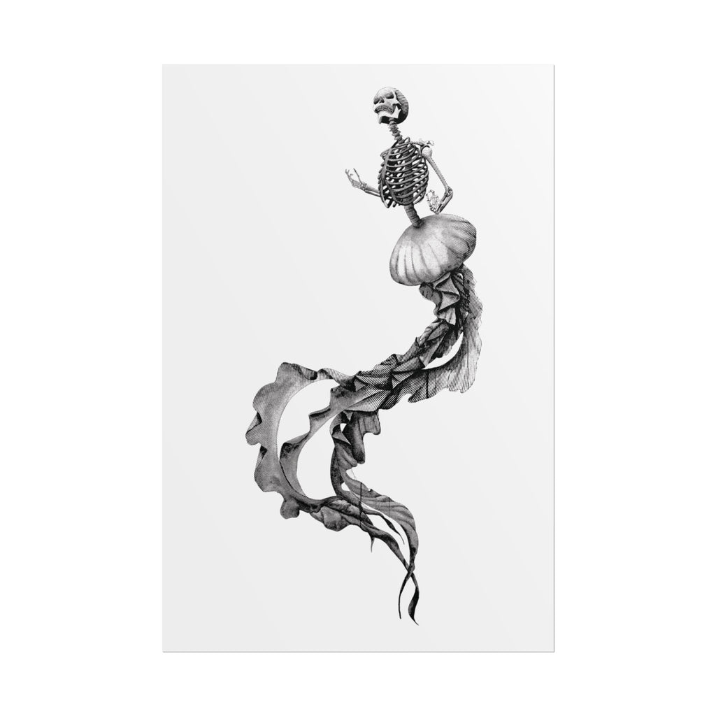 Poster de arte original esqueleto medusa