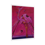 Poster de óleo original ave rosa