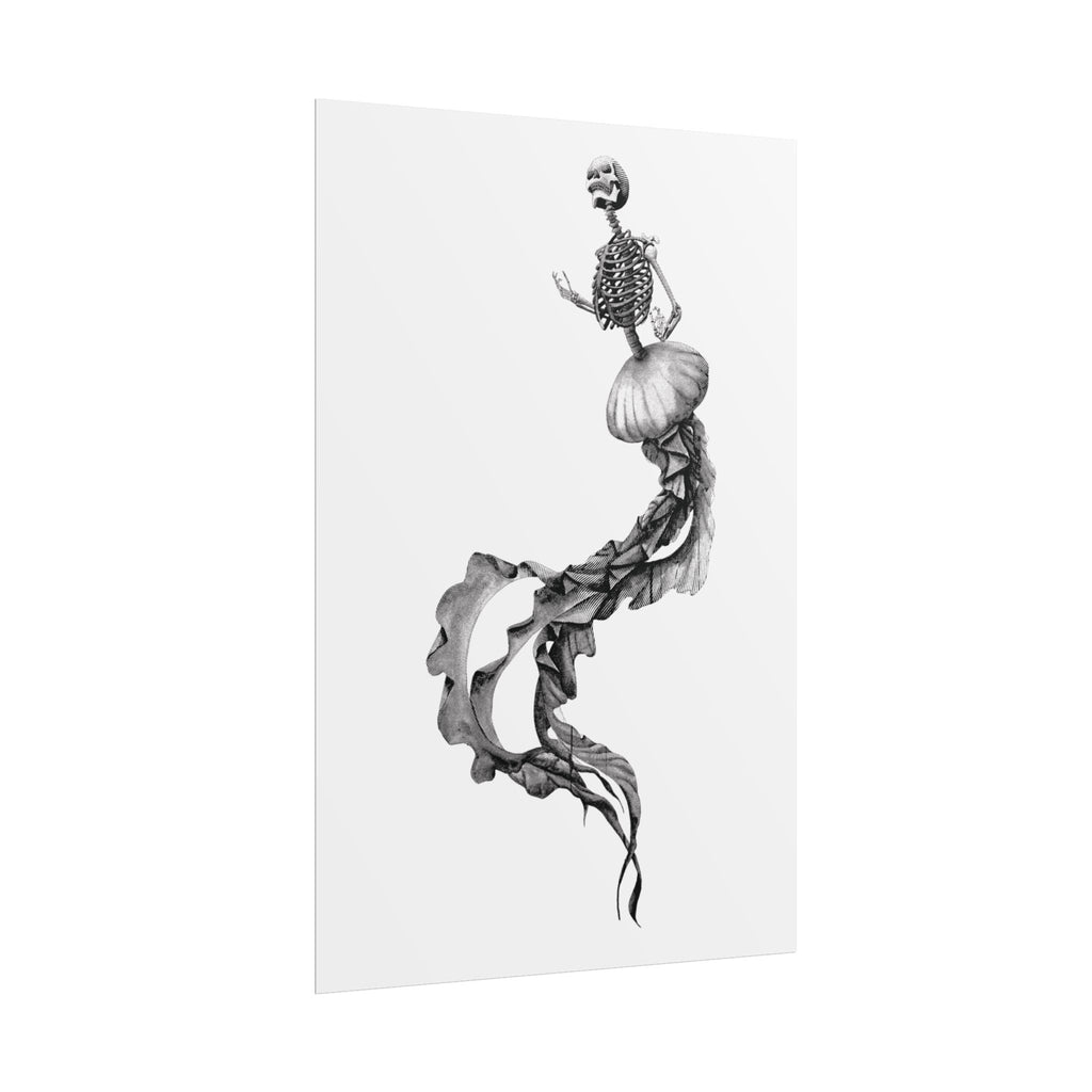 Poster de arte original esqueleto medusa